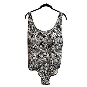 Catalina Black and White Patterned Swimsuit 2X